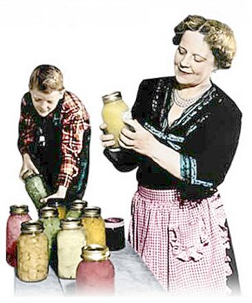 In the 1930s the federal government and the Extension Service promoted canning foods at home