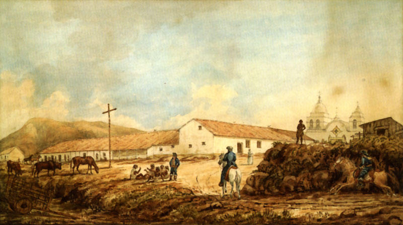File:Mission of San Carlos by Beechey 1827.jpg
