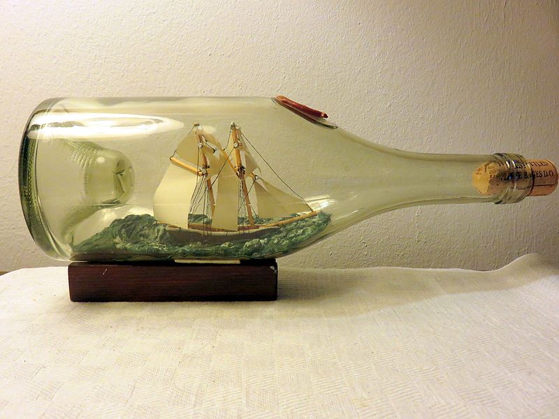 File:Ship in a bottle Gaff schooner1.jpg