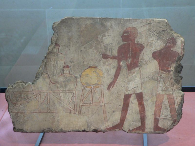 File:Servants attending casks on their supports, 18th Egyptian Dynasty.jpg