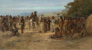 (PD) Painting: Alexander Harmer Gaspar de Portolà arrives in Monterey in 1769.