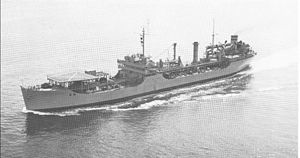 (PD) Photo: Joe Radigan MACM / United States Navy Between 1944 and 1945, twenty-seven Mission Buenaventura-class fleet oilers were built (two additional vessels were converted to distilling ships after their keels had been laid).[158] Many of the ships, such as the USNS Mission Capistrano (T-AO-112) shown above, served with the United States Navy during World War II and on into the Cold War.
