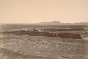 (PD) Photo: Carlton Watkins Mission San Fernando Rey de España and its surrounding countryside, circa 1877.