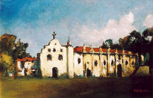(PD) Painting: Will Sparks Mission San Gabriel Arcángel, between 1933 and 1937.