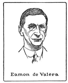Éamon de Valera (1882-1975), leader of Sinn Féin and Fianna Fáil; drawing by Harald Toksvig.
