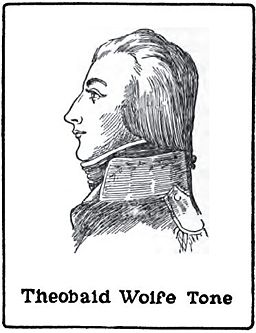 Theobald Wolfe Tone (1763-1798), insurgent of 1798 rebellion; drawing by Harald Toksvig.