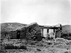 (PD) Photo: Charles C. Pierce The adobe ruins of Mission San Antonio de Pala (Pala Asistencia) at Pala, California, circa 1895.