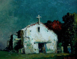 (PD) Painting: Will Sparks Mission Nuestra Señora de la Soledad, between 1933 and 1937.