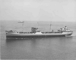 (PD) Photo: United States Navy USNS Mission San Diego (T-AO-121) was the eleventh of twenty-seven Mission Buenaventura-class fleet oilers built during World War II for service in the United States Navy, and the only U.S. Naval vessel to have borne the name.[5]