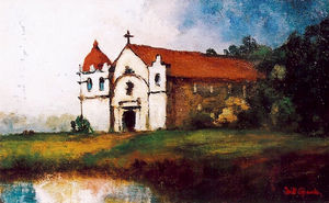 (PD) Painting: Will Sparks Mission San Carlos Borromeo de Carmelo, between 1933 and 1937.