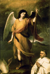 (PD) Painting: Bartolomé Esteban Perez Murillo Archangel Raphael with Bishop Francisco Domonte.