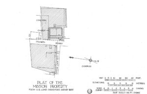 (PD) Drawing: U.S. Land Surveyor's Office The "Alemany Plat" prepared by the U.S. Land Surveyor's Office in 1857 to define the property restored to the Catholic Church by the Public Land Commission, later confirmed by presidential proclamation.
