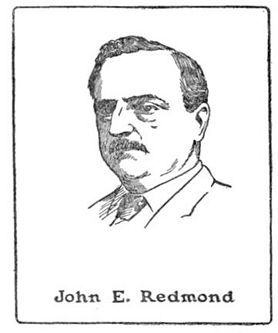 John Redmond (1856-1918), leader of the Irish Party in the United Kingdom Parliament; drawing by Harald Toksvig.
