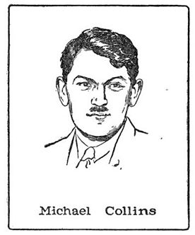 Michael Collins (1890-1922) military leader of Irish Free State; drawing by Harald Toksvig.