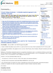 Examples of article comments on BioMed Central. The comments shown are for an article published in BMC Medicine [14]. Full names and affiliations are typically given and commenters also indicate conflicts of interest. Readers must also be logged in to comment. Note that conversations are not threaded—meaning that replies cannot be formally directed towards specific comments—though commenters sometimes indicate whether their comment pertains to a specific comment via the “re:” designation in the comment title.