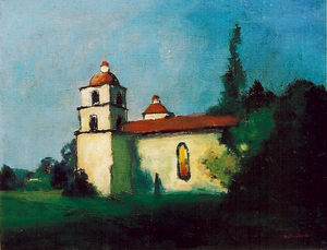 (PD) Painting: Will Sparks Mission Santa Barbara, between 1933 and 1937.