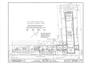 (PD) Drawing: Historic American Buildings Survey A second floor plan of Mission San Juan Bautista as prepared by the Historic American Buildings Survey in 1937.