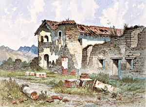 (PD) Painting: Edwin Deakin The chapel ruins at Mission San Fernando Rey de España, circa 1897.