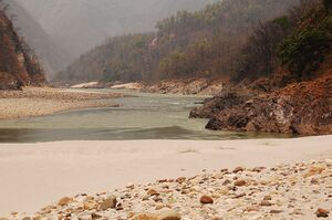A beach on the banks of Ganges, Rishikesh.jpg